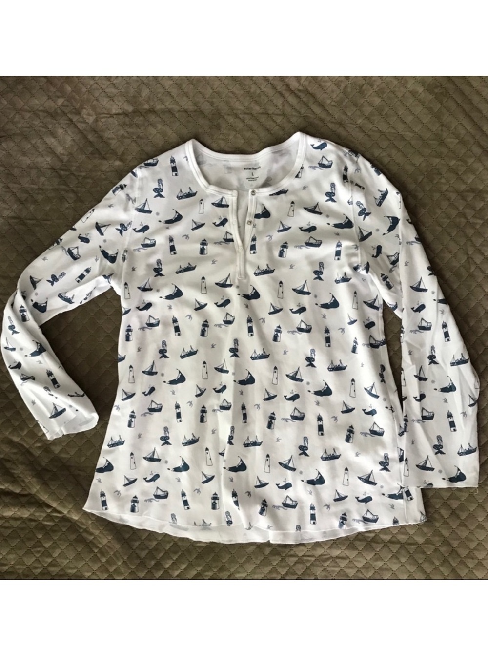 Roller Rabbit Erica Wilson Nantucket Pajama Top size Large